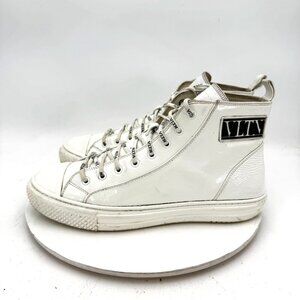 Valentino Garavani Men Size EU 44 US 11 White Leather High Top Lace Up Shoes